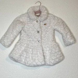 JUICY Couture | Light Cream Faux Fur Girls Coat Size 7